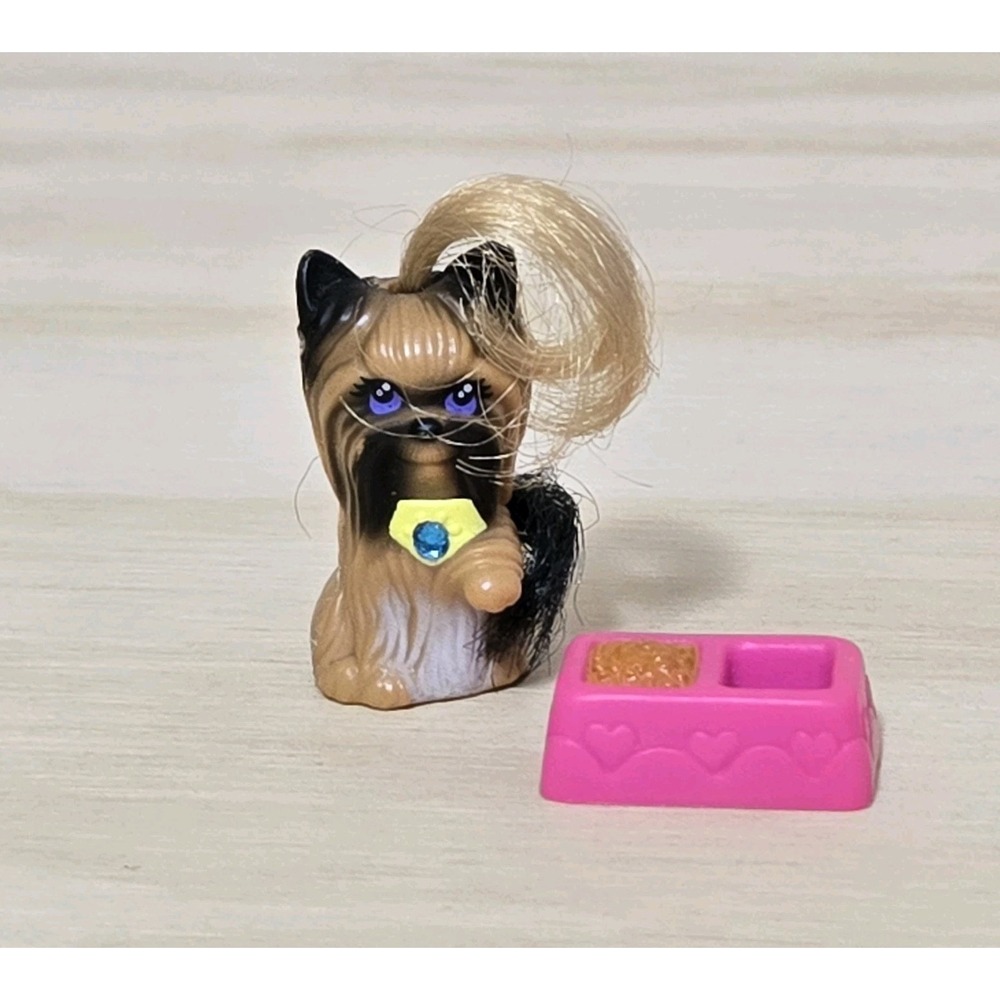 Vintage Kenner Littlest Pet Shop Silky Yorkie Pup Dog Puppy Food Dish